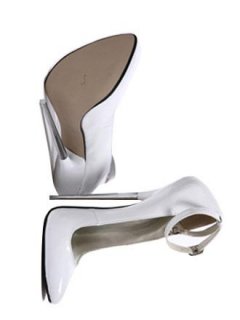 Cheap 7.1'' High Heel Patent White Sexy Pumps