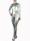 Cheap Silver PVC Front Open Unisex Catsuit