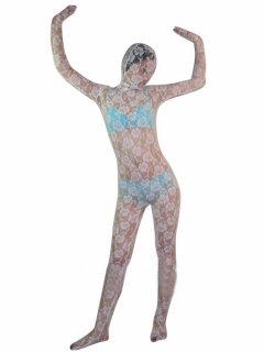 Cheap White Lace Lycra Spandex Zentai Suit