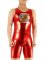 Cheap Shiny Metallic The Flash Half Length Sleeveless Leotard an