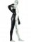 Cheap Silver & Black Shiny Metallic Unisex Zentai Suit