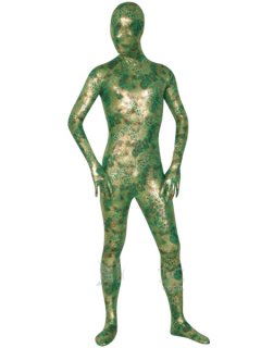 Cheap Green Floral Unisex Lycra Zentai Suit