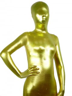 Cheap Gold Shiny Metallic Unisex Zentai Suit