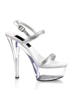 Cheap 6''High Heel Silver PU Sexy Platform Sandals