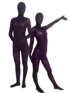 Cheap Black Transparent Velvet Unisex Zentai Suit