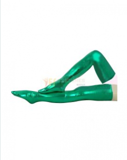 Cheap Shiny Metallic Green Long Stockings