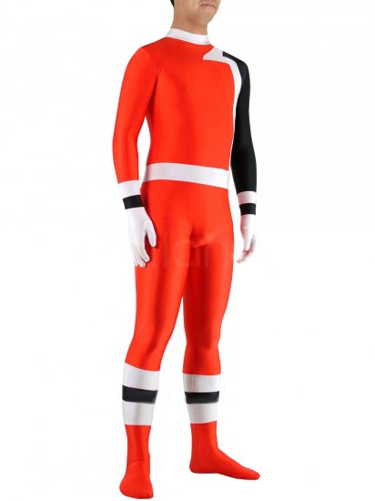 Cheap Red with Black Lycra Spandexlack Unisex Zentai Suit - Click Image to Close