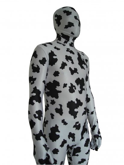 Cheap Black And White Cow Lycra Unisex Zentai Suits - Click Image to Close