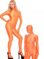 Cheap Orange Lycra Spandex Catsuit