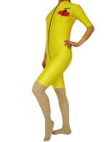 Cheap Female Yellow And Black Spandex Catsuit