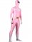 Cheap Pink & White Lycra Spandex Unisex Zentai Suit