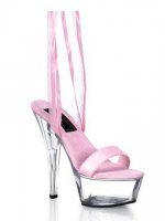 Cheap 6'' High Heel Pink PU Sexy Platform Mules