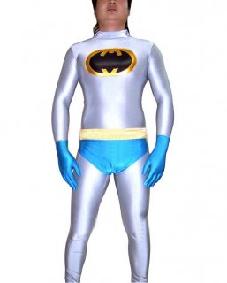 Cheap Lycra Spandex Unisex Batman Catsuit with Underwear and Glo