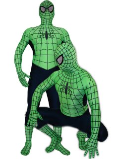 Cheap Green Lycra Spandex Spiderman Zentai Costume With Black St