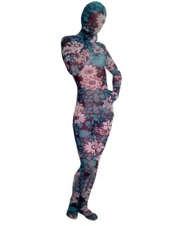 Cheap Flower Pattern Spandex Unisex Zentai Suit