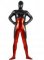 Cheap Full Body Shiny Metallic Black with Red Unisex Zentai Suit