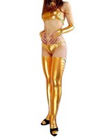 Cheap Gold Shiny Metallic Sexy Costume
