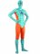 Cheap Lycra Spandex Cyan with Orange Spiderman Zentai Costume