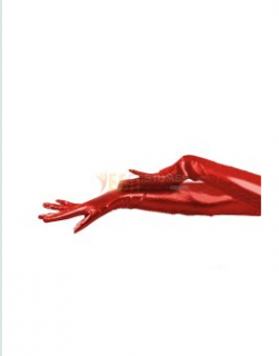 Cheap Shiny Metallic Red Long Shoulder Length Gloves
