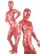Cheap Red with Silver Shiny Metallic Unisex Zentai Suit