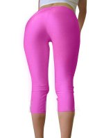 Cheap Fuchsia Red Sexy Lycra Cropped Trousers