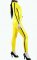 Cheap Yellow and black strip PVC Front Open Catsuit