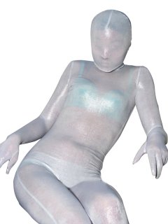 Cheap Silver White Velvet Unisex Zentai Suit