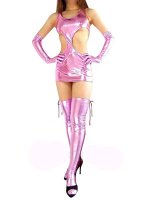 Cheap Pink Shiny Metallic Sexy Dress