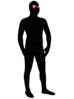 Cheap Black Velvet Spandex Zentai Costume