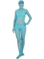 Cheap Blue Unisex Lace Zentai Suit