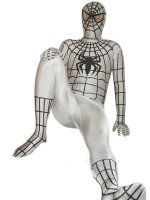 Cheap White Black Spider Man Spandex Lycra Zentai Suit