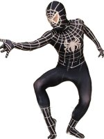 Cheap Black White Stripe Spiderman Lycra Spandex Super Hero Zent