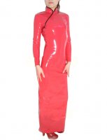 Cheap Front Halloween Open Pink Red Shiny PVC Catsuit Type A