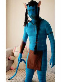 Cheap Blue Lycra Spandex Avatar Zentai