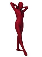 Cheap Crimson Lycra Spandex Zentai Suit