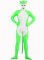 Cheap Shiny Metallic Green with White Unisex Catsuit