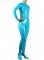 Cheap Azure PVC Front Open Unisex Catsuit