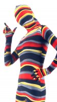 Cheap Quality Colorful Stripe Lycra Unisex Breathable Zentai