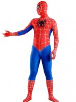 Cheap Lycra Spandex White-Stripe Spiderman Costume Zentai outfit