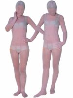 Cheap Light Pink Velvet Unisex Zentai Suit