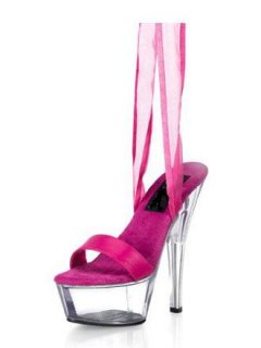 Cheap 6'' High Heel Fuchsia Red PU Sexy Platform Mules