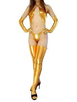 Cheap Gold Shiny Metallic Sexy Costume