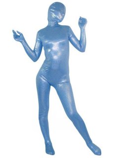 Cheap Lake Blue Unisex Unicolor Lycra Spandex Zentai Suit