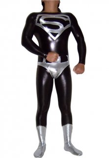 Cheap Shiny Metallic Superman Costume without Cape