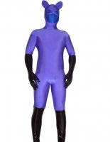 Cheap Purple Blue Spandex Unisex Zentai Catsuit