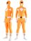 Cheap Orange and White Lycra Spandex Unisex Zentai Suit