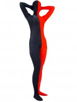 Cheap Black with Red Lycra Spandex Unisex Zentai Suit