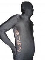 Cheap Black Lycra Lace Unisex Zentai Suits