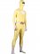 Cheap Lycra Spandex Yellow with White Unisex Zentai Suit