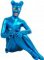 Cheap Shiny Metallic Blue Cat Unisex Catsuit